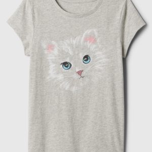 READYSTOCK Girl Kids Graphic T-Shirt - Cat
