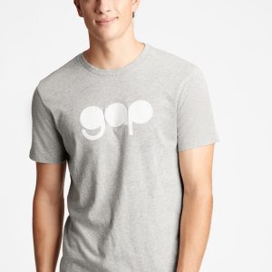 READYSTOCK Gap Mens Logo T-Shirt Light - heather grey