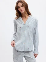 READYSTOCK Relaxed Poplin PJ Shirt - Sweetheart Stripe
