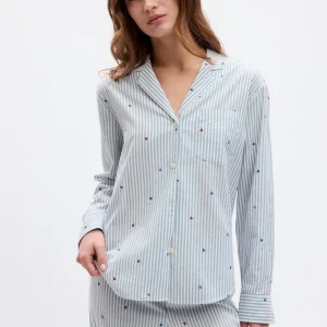 READYSTOCK Relaxed Poplin PJ Shirt - Sweetheart Stripe
