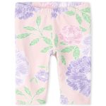 READYSTOCK Baby Girls Print Capri Leggings - lavender quartz