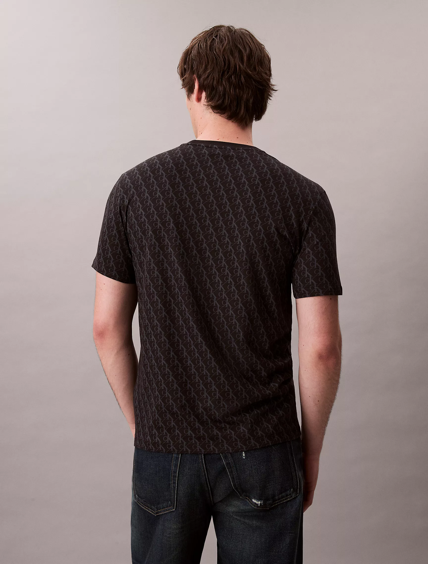 Liquid Touch Allover Monogram Classic T-Shirt-Black - Image 3