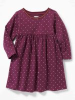 READYSTOCK Sleeve Cotton Jersey Dress - Purple W/White
