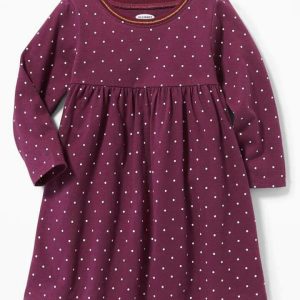 READYSTOCK Sleeve Cotton Jersey Dress - Purple W/White