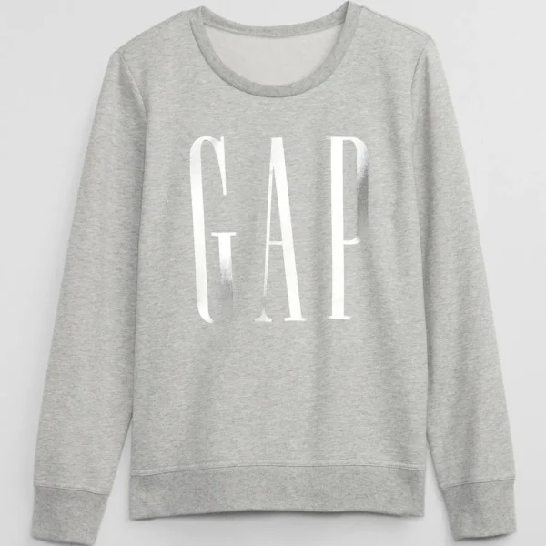 Women Gap Logo Sweatshirt – Light Heather Grey Shine