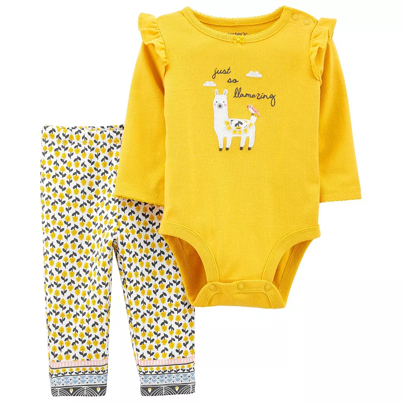 READYSTOCK 2-Piece Llama Bodysuit Pant Set - Gold