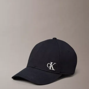 Brushed Cotton Twill Logo Baseball Cap-Black