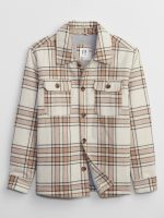 READYSTOCK Kids Plaid Shirt Jacket - Neutral Plaid
