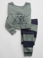 READYSTOCK babyGap | Star Wars™ The Child 100% Organic Cotton PJ Set - Gasoline Green