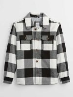 READYSTOCK Kids Plaid Shirt Jacket - Black White Plaid
