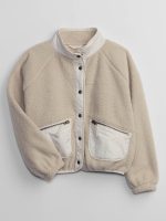 READYSTOCK Kids Recycled Sherpa Bomber Jacket - Moonstone