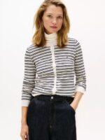Lightweight Stripe Cardigan-Beige