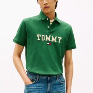 Regular Fit Monotype Tommy Logo Polo-Ornamental Green