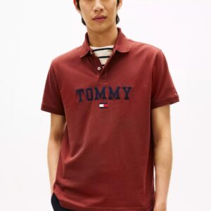 Regular Fit Monotype Tommy Logo Polo-Carmine Rust