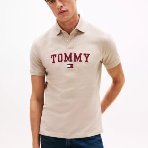 Regular Fit Monotype Tommy Logo Polo-Stone