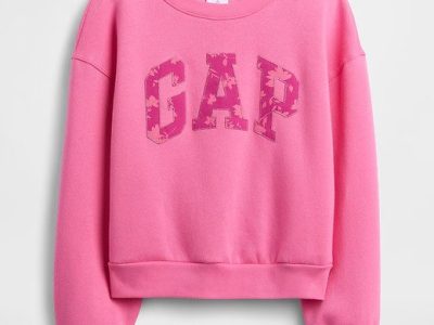 Kids Oversized Gap Graphic Sweatshirt-Love Letter Pink