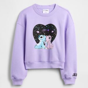 GapKids × Disney Lilo and Stitch Oversized Graphic Sweatshirt-Purple Orchid