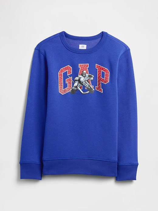 Kids Crewneck Graphic Sweatshirt-Royal Blue Gem