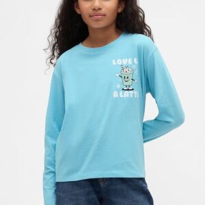 Kids Relaxed Graphic T-Shirt-Blanket Blue
