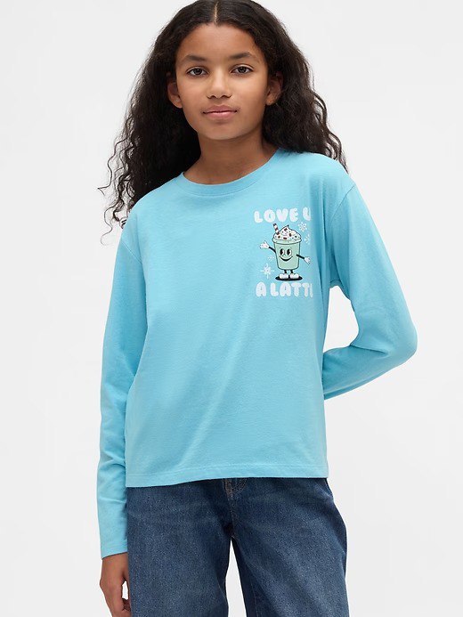 Kids Relaxed Graphic T-Shirt-Blanket Blue