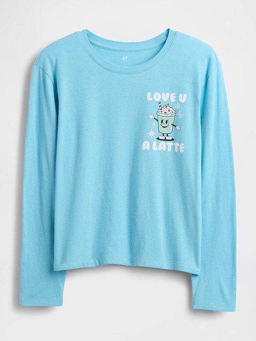 Kids Relaxed Graphic T-Shirt-Blanket Blue - Image 3