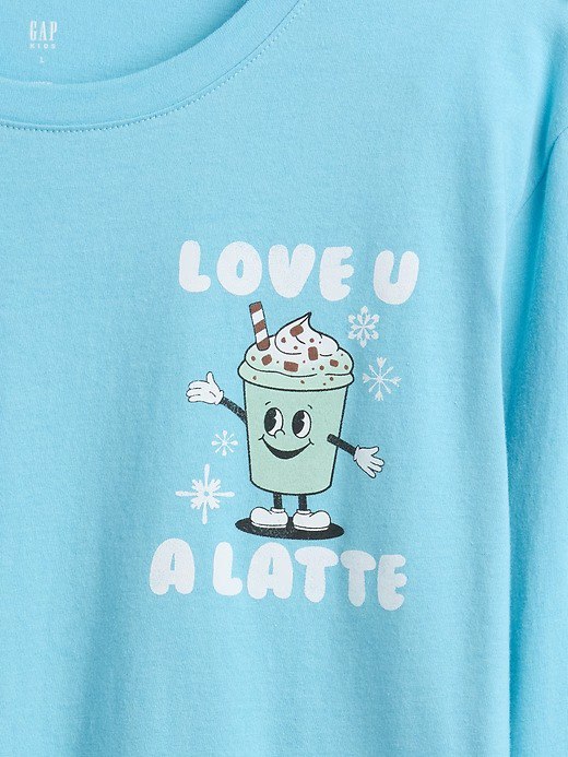 Kids Relaxed Graphic T-Shirt-Blanket Blue - Image 2