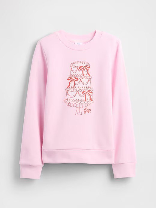 Kids Gap Graphic Sweatshirt-Primrose Pink