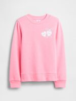 Kids Gap Graphic Sweatshirt-Neon Pink Rose