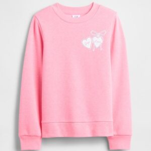 Kids Gap Graphic Sweatshirt-Neon Pink Rose