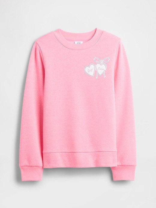 Kids Gap Graphic Sweatshirt-Neon Pink Rose