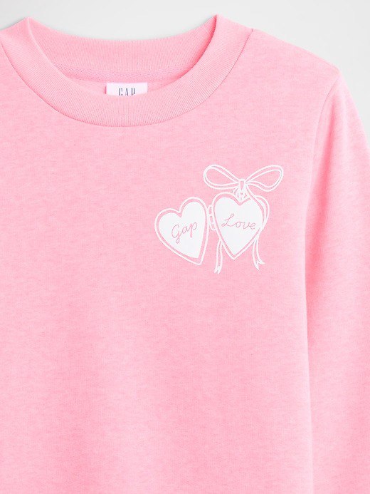 Kids Gap Graphic Sweatshirt-Neon Pink Rose - Image 2