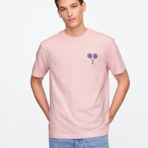 Everyday Soft Relaxed Graphic T-Shirt-Pink Rose Mist