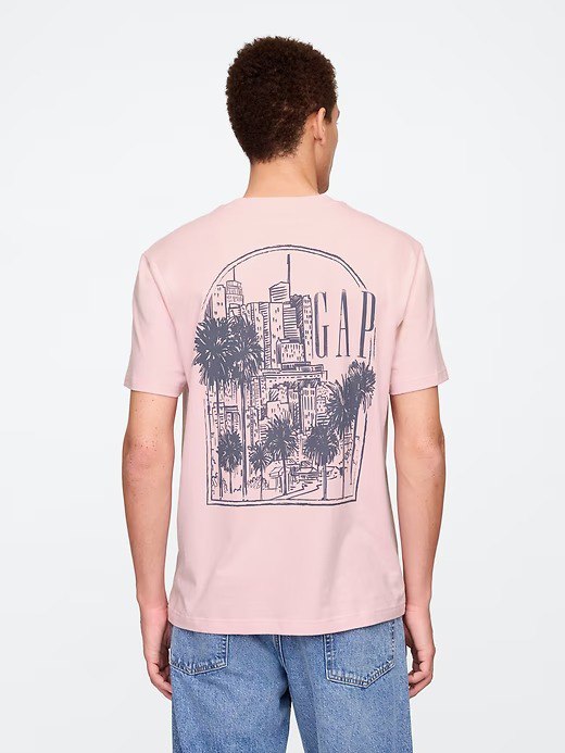 Everyday Soft Relaxed Graphic T-Shirt-Pink Rose Mist - Image 2