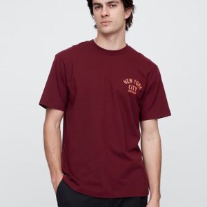 Everyday Soft Relaxed Gap NYC Graphic T-Shirt-Red Delicious