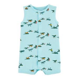 READYSTOCK Dinosaur Snap-Up Romper - Blue