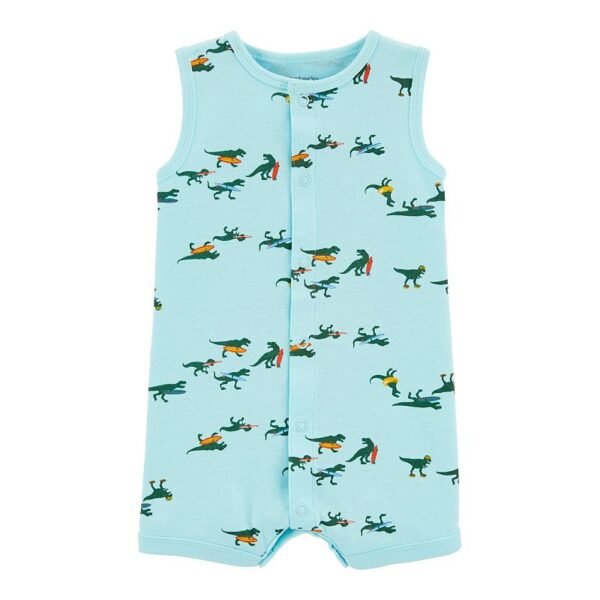 Dinosaur Snap-Up Romper Baby Boys – Blue