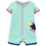 READYSTOCK Bird Snap-Up Romper - Green