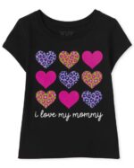 C13-05-0184-003T TCP SHORT SLEEVE T-SHIRT 'I LOVE MY MOMMY' BLACK