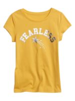 C06-08-0161-XL12 Gap Kids Girls T-shirt Fearless gold metallic print