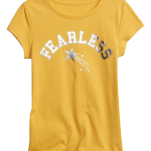 C06-08-0161-XL12 Gap Kids Girls T-shirt Fearless gold metallic print