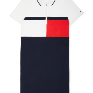 READYSTOCK Tommy Hilfiger Women's Adaptive Polo Dress with Magnetic Zipper - Bright White