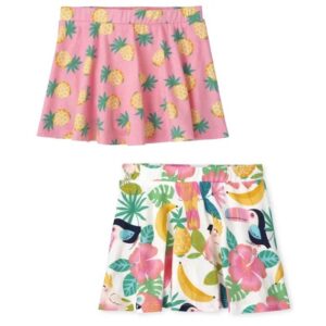 C13-05-0182-003T TCP Toddler Girls Print Skort 2-Pack Bright Pink