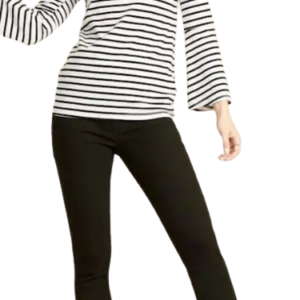 C12-12-0512-0008 8 Tall Mid Rise Jean Jeggings Rockstar Super Skinny Elastic Waist Pant Black