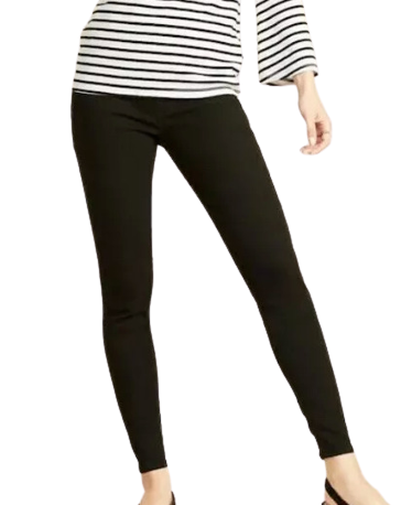 C12-12-0512-0008 8 Tall Mid Rise Jean Jeggings Rockstar Super Skinny Elastic Waist Pant Black