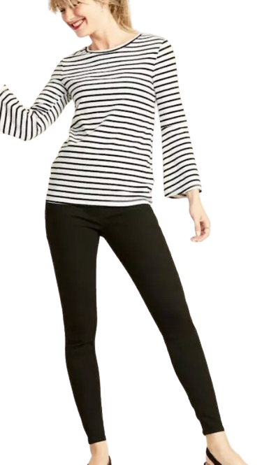 C12-12-0512-0008 8 Tall Mid Rise Jean Jeggings Rockstar Super Skinny Elastic Waist Pant Black