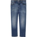 READYSTOCK Kid Medium Blue Wash Straight-Leg Jeans - Indigo