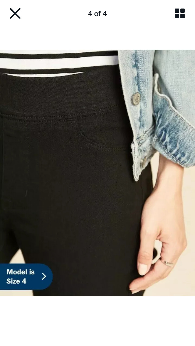 C12-12-0512-0008 8 Tall Mid Rise Jean Jeggings Rockstar Super Skinny Elastic Waist Pant Black - Image 2