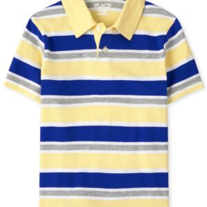 READYSTOCK BOYS STRIPED JERSEY POLO - YELLOW