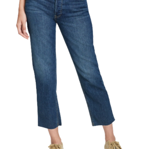 C06-11-0831 Women High Rise Cheeky Straight Jeans with Washwell (30 SHORT) - dark stillwell