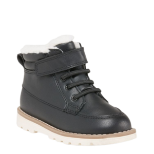 S12-04-0870 Faux-Leather Ankle Boots For Toddler Boys - Black